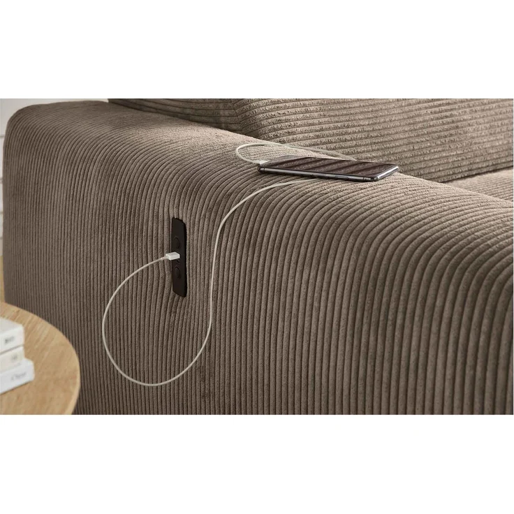 Wohnlandschaft Sammy / Slider, Braun, 277 x 80 x 187 cm – Bild 4