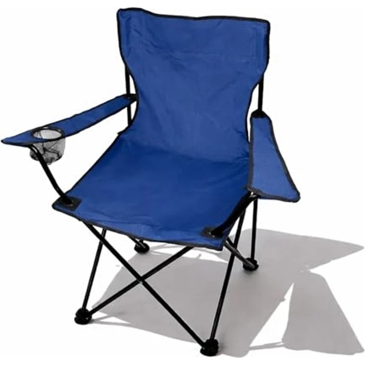 Anglersessel Campingstuhl Getränkehalter Campingstuhl Tasche Blau – Bild 3