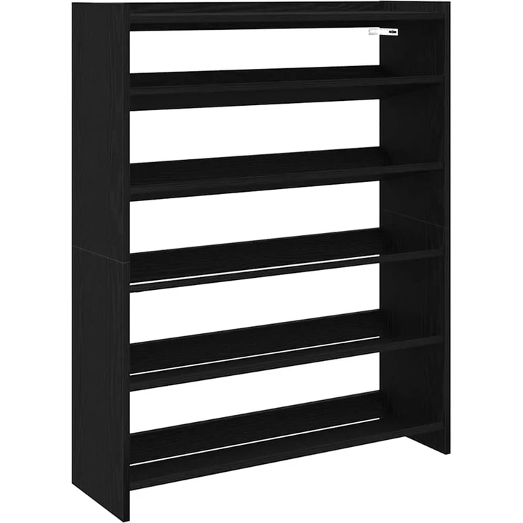 vidaXL Schuhregal Schwarz 80x25x100 cm Holzwerkstoff 859897 – Bild 1