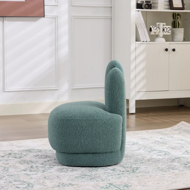 Kuscheliger Bunny-Ear- Stoff-Ottoman-fix gepolsterter Hocker mit niedlichen Ohren, ohne Stauraum, nicht abnehmbar--Grün--54x41.5x54cm--YOUDENOVA – Bild 3