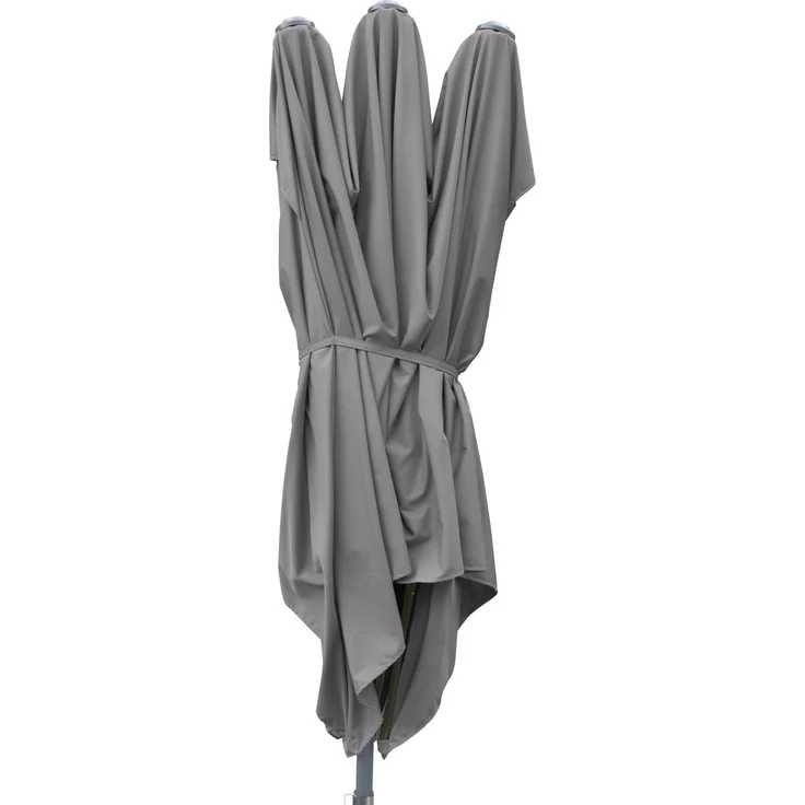 LECO Doppelsonnenschirm rechteckig, Aluminium-/Stahlrohrgestell anthrazit, Polyester anthrazit, 4,6x2,7 m – Bild 4