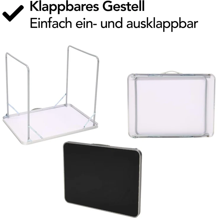 Brixy Campingtisch - klappbar - Gartentisch - 80x60x70 cm - Außen/Innen - Tragegriff - Kompakt - Aluminium - Schwarz – Bild 9