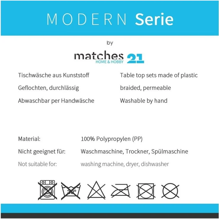 matches21 HOME & HOBBY Platzset Tischset MODERN weiß 4er Tischunterlage als Tischdeko, (4-St), modernes Esstisch Platzdeckchen als abwaschbarer Tischuntersetzer – Bild 2