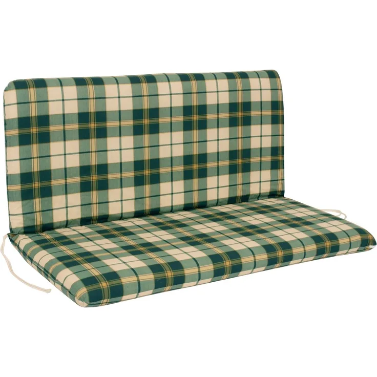 Auflage BOSTON für Bank 2-sitzer, grün/beige kariert