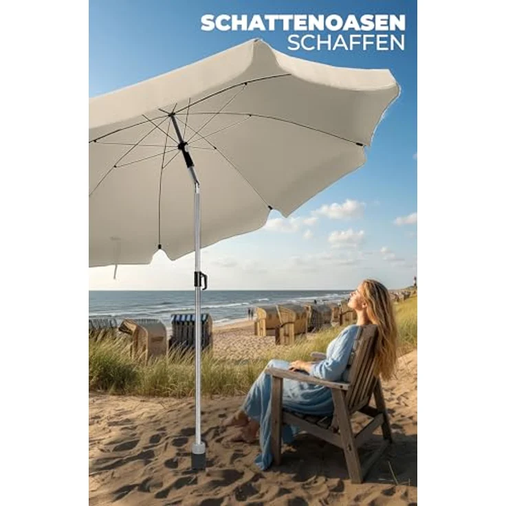 4smile Sonnenschirmständer Strand, Schwarz - Bodenhülse für Sonnenschirm zum Eindrehen in den Boden - Stabiler Schirmständer Strand, Schirmständer – Bild 3