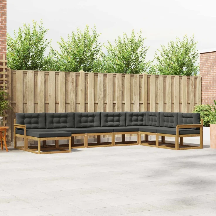 vidaXL Outdoor-Sofagarnitur 8 stk. 8-Sitzer Weiß und Anthrazit 3386856 – Bild 1
