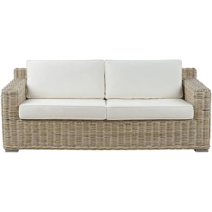 Beliani 'ARDEA' 2 Sitzer Sofa, Rattan Hellbraun