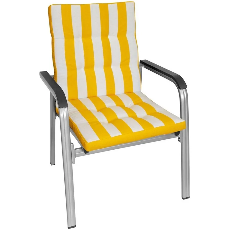 Herlag Polsterauflage Mia, (1 St), Niedriglehner 100x50x5cm Easy-Drop Bänder Gelb Gestreift – Bild 1