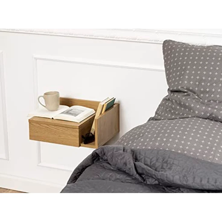 MID.YOU Nachtschrank Actona Ashlan, hängend, Wildeiche, Holzwerkstoff, 1 Schublade, 40x16.5x32 cm, Reach – Bild 12