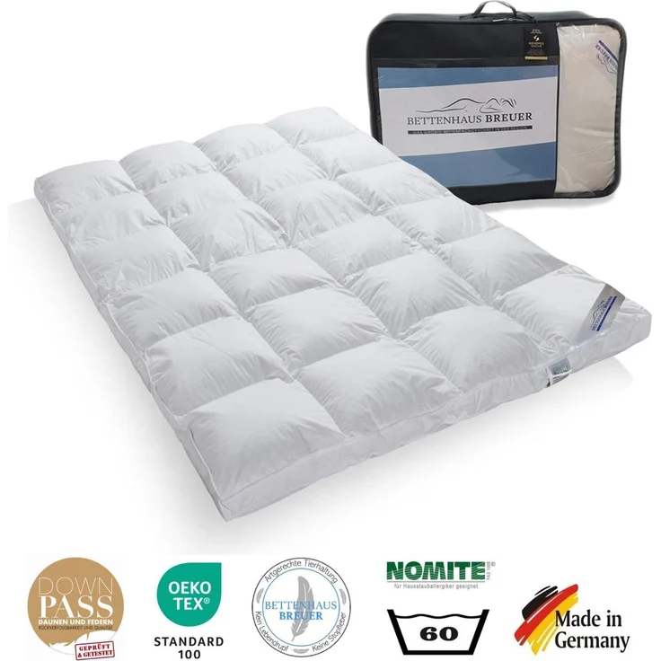 Super warme 100% Winter Hochsteg Daunendecke 1550g Daunen 155x220 – Bild 2