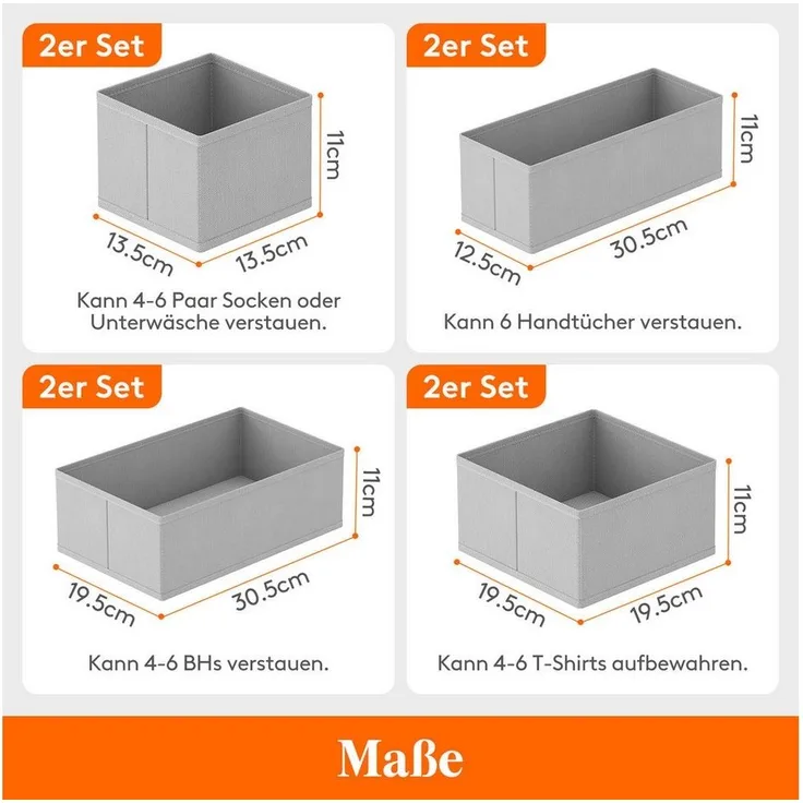 Lifewit Aufbewahrungsdose Schubladen Organizer, Schrank Schubladen Ordnungssystem (8 St)