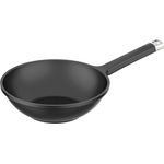 Berndes Edition 100 Wokpfanne, Wok mit Stiel, Aluguss, Schwarz, 28 cm, 031682