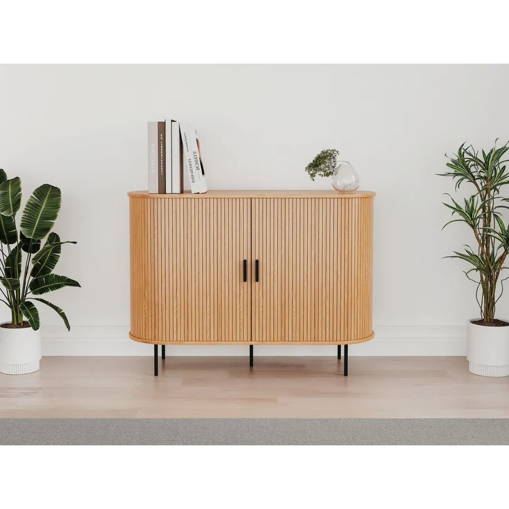 Sideboard >Kajsa< in Dekor Eiche, Holzwerkstoff - 120x80x40cm (BxHxT) – Bild 2