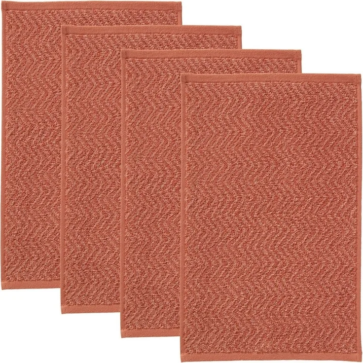 REDBEST Gästehandtuch Gästetuch "Palmdale" 4er-Pack, Frottier, Walk-Frottier gemustert