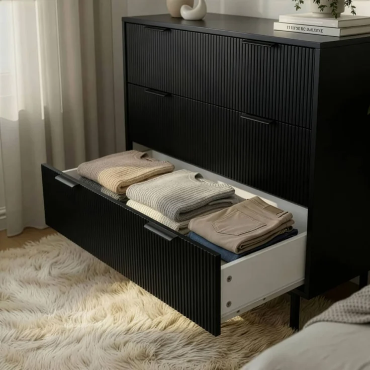 HOME DELUXE Kommode NYLA Schwarz - 90x80 cm – Bild 2