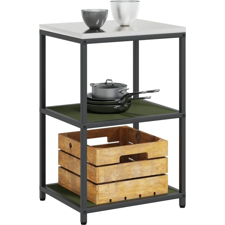 vidaXL Küchenregal HATTEM Olivgrün 60 x 50 x 92 cm Stahl 874964 – Bild 3