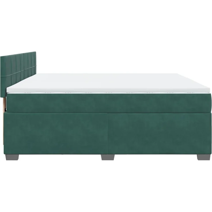 vidaXL Boxspringbett mit Matratze Dunkelgrün 180x200 cm Samt 3286381 – Bild 9
