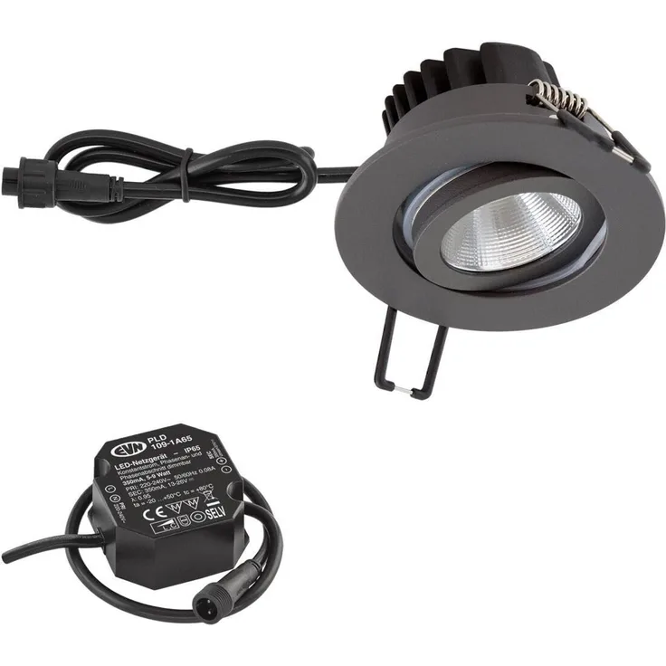 EVN Lichttechnik P-LED Deckeneinbauleuchte IP65 HV 3000K 1010lm PC650