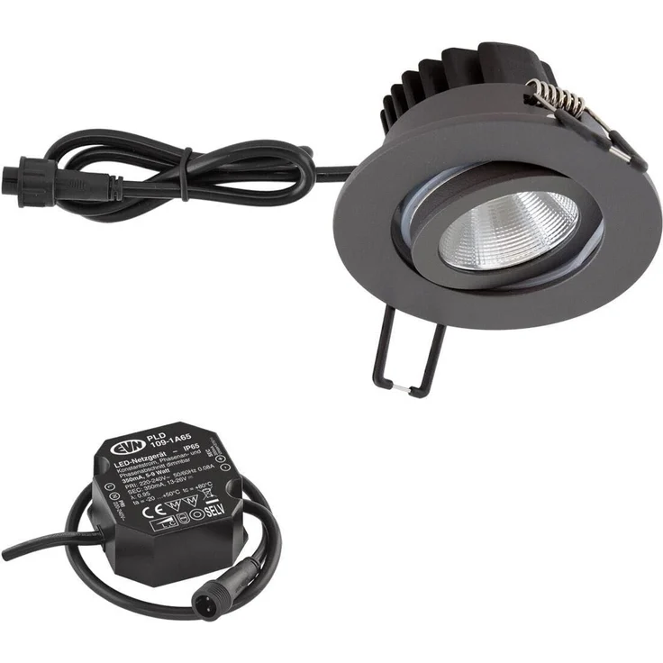 EVN Lichttechnik P-LED Deckeneinbauleuchte IP65 HV 3000K 1010lm PC650 – Bild 1