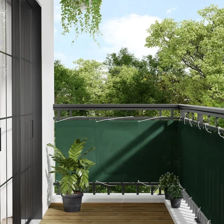 vidaXL Balkon-Sichtschutz Dunkelgrün 75x700 cm 100 % Polyester-Oxford 4000256 – Bild 1