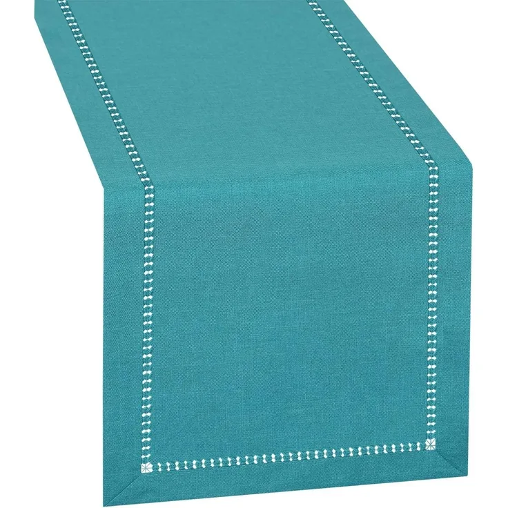 Grelucgo Kleiner handgefertigter Tischläufer mit Hohlsaum, rechteckig, 35,6x91,4 cm