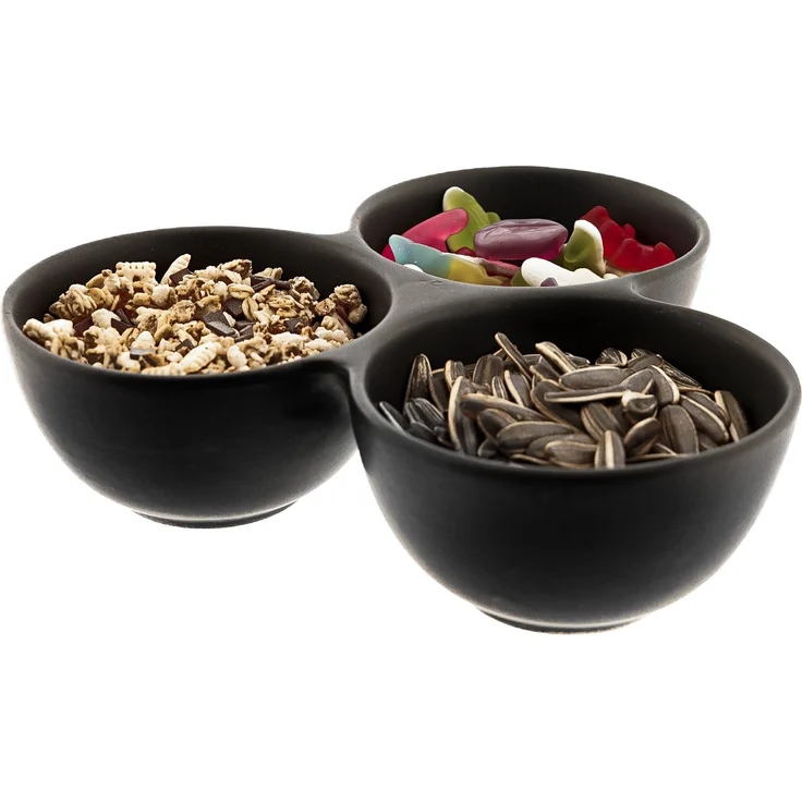 Snackschalen 3er Set aus hochwertigem Porzellan - elegant & funktional Schwarz – Bild 5