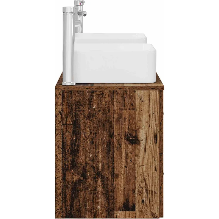 vidaXL Badezimmerschrank-Set 3 stk. Altholz 129 x 41 x 80 cm 3405825 – Bild 7