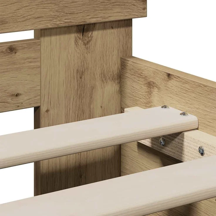 vidaXL Bettrahmen mit Kopfteil Artisan-Eiche 90 x 200 cm Holzwerkstoff 871655 – Bild 7