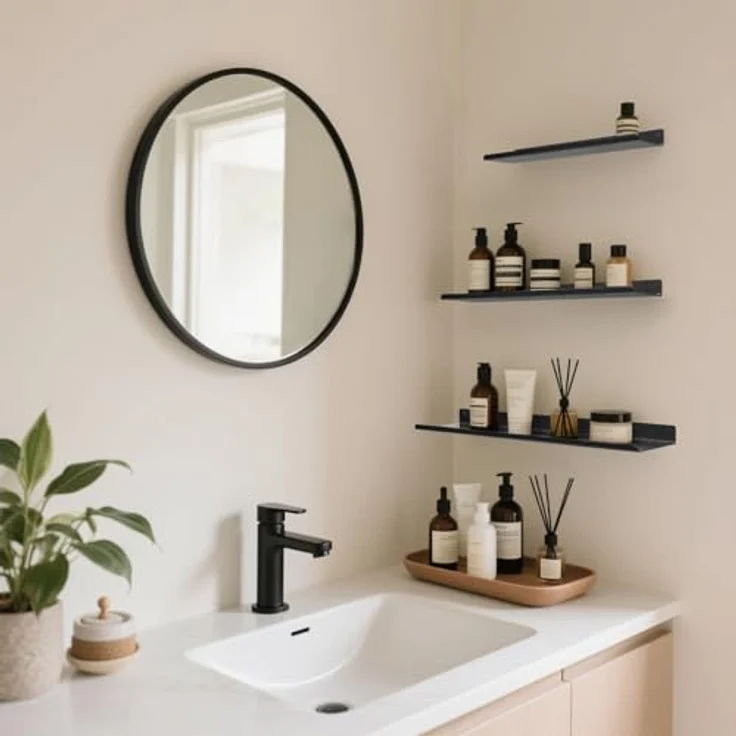 Uten Wandregal aus Metall, Schweberegal 3er Set,Länge 40/35/30 cm, Regale für Wände, für Dekos, Wohnzimmer, Badezimmer, Küche – Bild 5