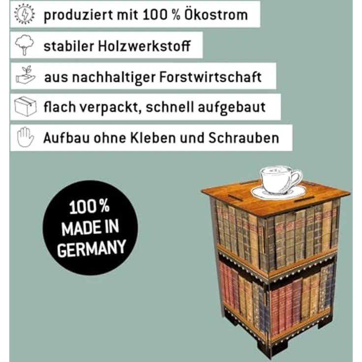 WERKHAUS® Hocker Werkhaus Photohocker SH8183 Antike Bücher Sitzhocker, Fotohocker 183 - Antike Bücher – Bild 3