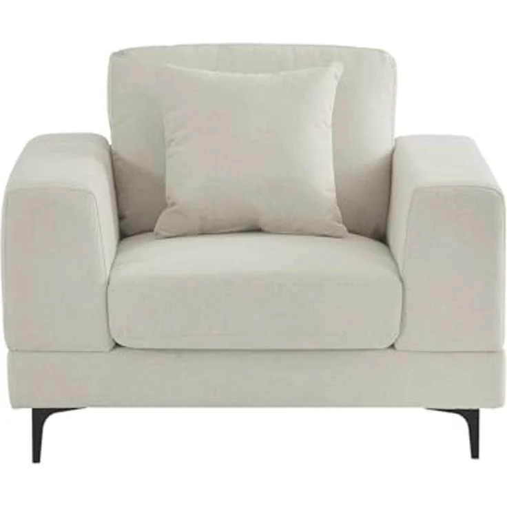 Vente-unique - JAMOLO Couchgarnitur mit Sessel Stoff Beige - B 89 cm x H 82 cm x L 107 cm227 cm – Bild 5