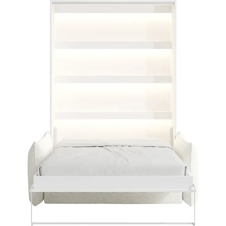 Vente-unique - RAPILI Bett Holz, Platte Weiß - B 151 cm239,2 cm x H 225,2 cm x L 208 cm – Bild 5