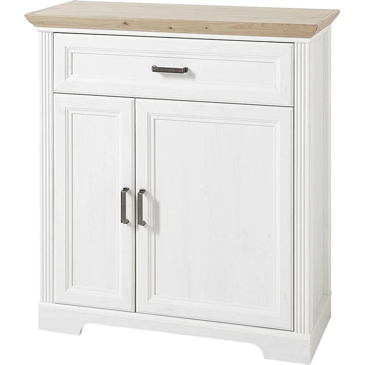 Schuhschrank Jena / Jasmin, Holzwerkstoff, Weiß, Holzfarben, 93 x 102 x 41 cm – Bild 1