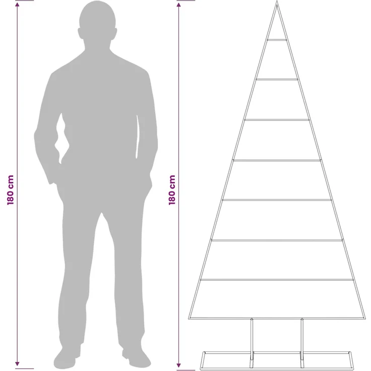 vidaXL Metall Weihnachtsbaum KUOPIO 180 cm Stahl Weiß 42053832 – Bild 8