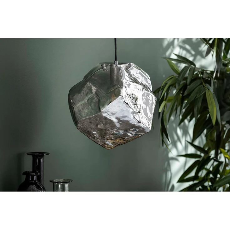 KAWOLA Hängeleuchte EDESSA Hängelampe 1-flammig Glas silber 150 x 28 x 28 cm – Bild 2