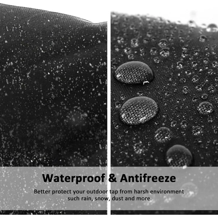 Dokon Garten Wasserhahn Thermoschutz 2er Set Frostschutz Schwarz – Bild 2