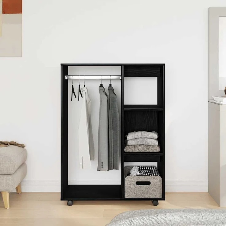 vidaXL Kleiderschrank Schwarze Eiche 80 x 40 x 110 cm Holzwerkstoff 862068 – Bild 2