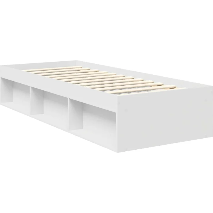 vidaXL Bettrahmen mit Kopfteil Weiß 75 x 190 cm Massives Kiefernholz 3413371 – Bild 4