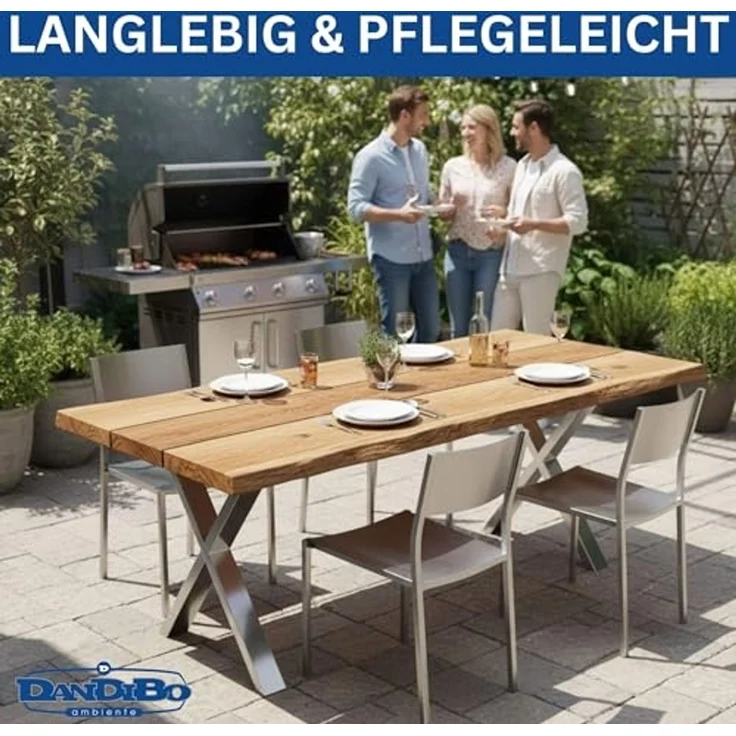 DanDiBo 2x Tischbeine Edelstahl 72 x 60 cm Tischgestell Höhenverstellbar 96676 Tischfüße Möbelfüße Tischkufen Esstisch Beine – Bild 7