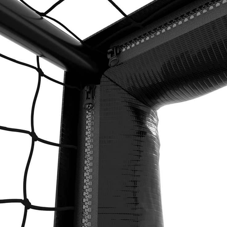 Hudora 'Pro Tect 240 Advanced' Fußballtor, Stahlrohrrahmen mit EPE-Schaumstoff ummantelt, Schwarz / Rot, 240x160 cm – Bild 4
