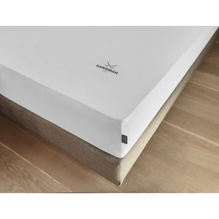 Sansibar Sylt Spannbettlaken Spannbettlaken "Sansibar Jersey Bettlaken“ Premium Qualität, Gummizug: rundum, mit hochwertigem Sansibar Logo-Druck, Fähnchen am Steg, Rundumgummizug – Bild 5