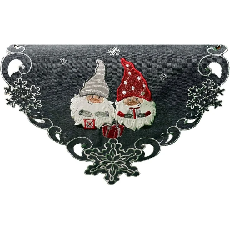 texpot Tischdecke Tischläufer Stickerei Wichtel Winter Weihnachten (1-tlg) – Bild 2
