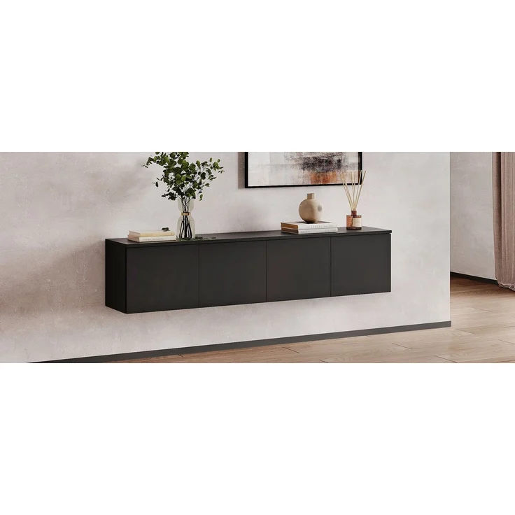 KOMTO Wandregaltisch KOMTO TV Lowboard Hängend – TV Unterschrank, Sideboard für Wohnzimmer – Bild 3