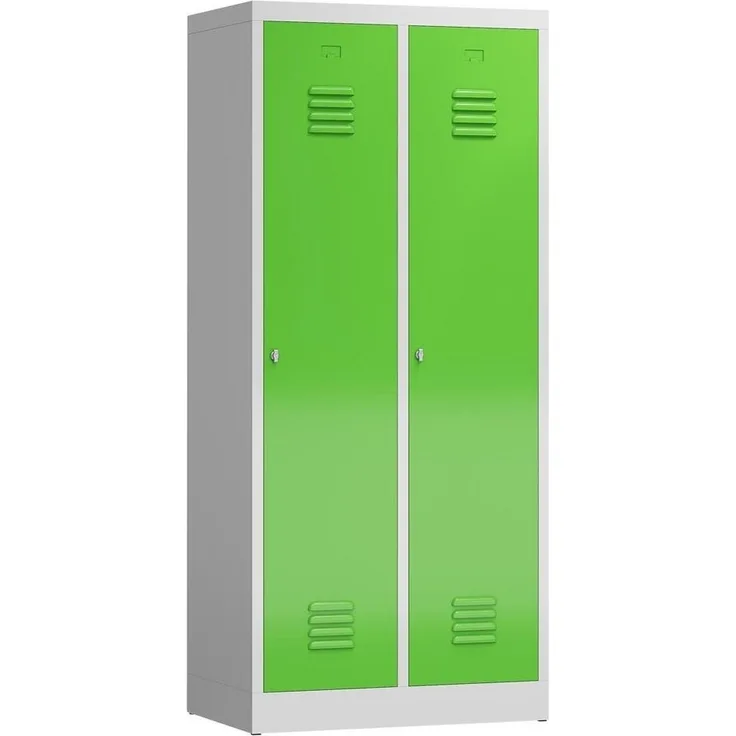Steelboxx Spind ClassiX Garderobenschrank, 2 Abteile mit S/W-Trennung, 1800 x 800 x (1-St) Komplett verschweißt und montiert keine Montage erforderlich
