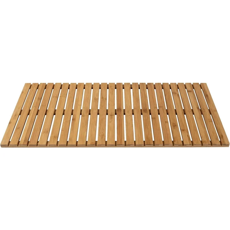 WENKO INDOOR&OUTDOOR Badematte 100 x 50 cm, Braun, aus Bambus – Bild 2