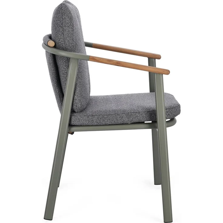 4er-Set Gartenstuhl Adilona - Aluminium Grün, Olefin-Stoff Anthrazit, mit Armlehnen – Bild 6
