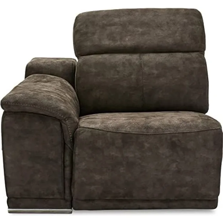 Ibbe Design Modul Sofa Braun Stoff 1 Sitzer mit Armlehne Rechts Elektrisch Verstellbar Relaxfunktion mit mit verstellbare Kopfstütze Alexa, 105 x 102 x 73 cm