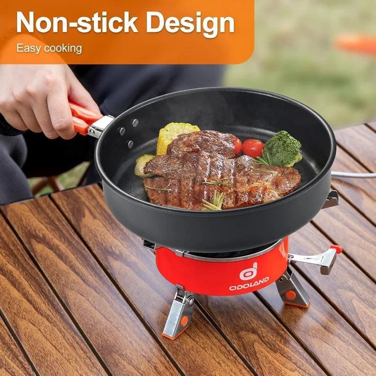 Kochgeschirr Camping Set Topf Bratpfanne Outdoor Für 1-2 personen – Bild 4