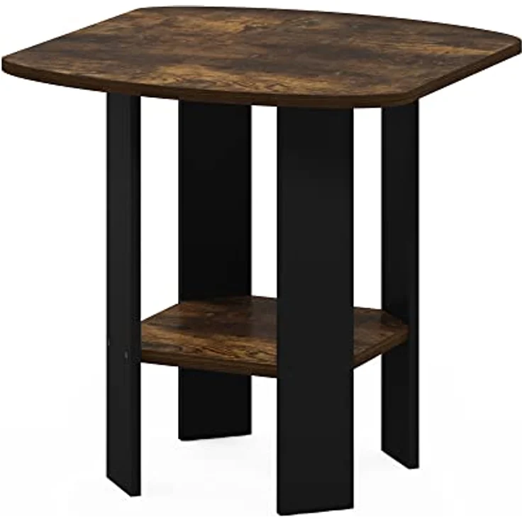 Furinno Simple Design End-/Beistelltisch, Bernsteinkiefer/Schwarz – Bild 6