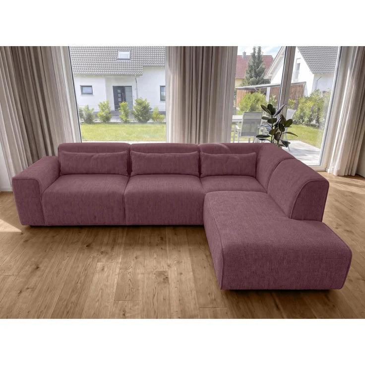 AX LIVING Wohnlandschaft mit Schlaffunktion Ruyam Altrosa Sofa R – Bild 3